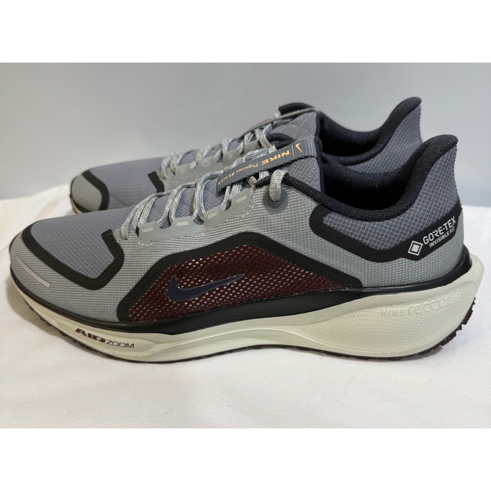 Nike Pegasus 41 GORE-TEX Grey Burgundy Running Shoes FQ1356-003 Mens 11